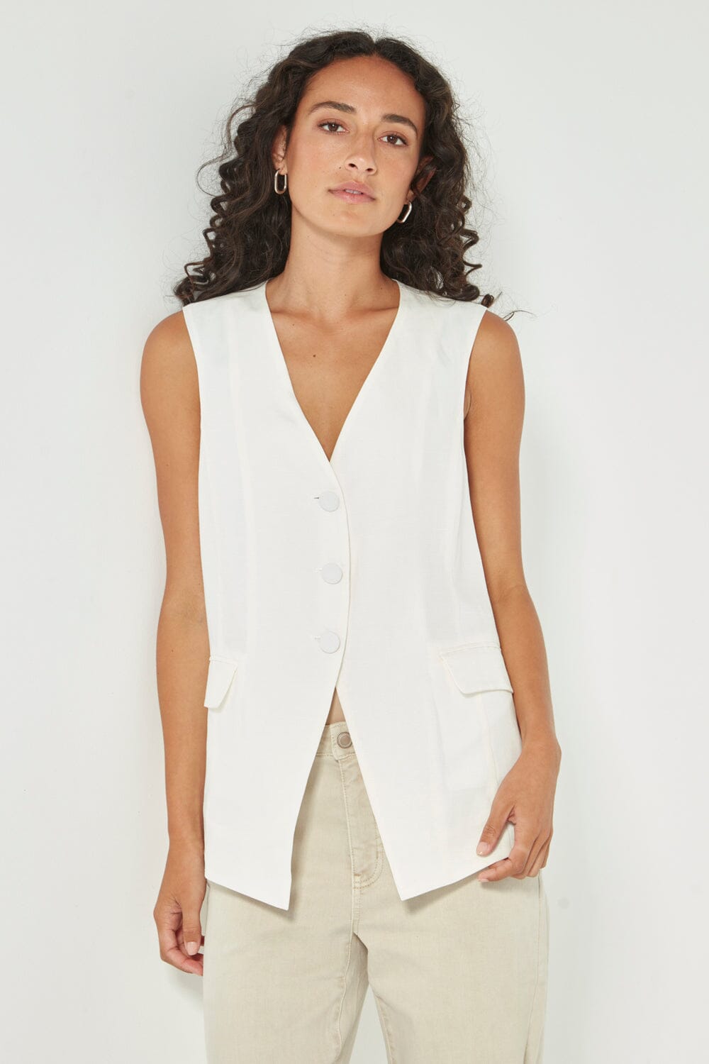 LORETTA VEST - CASHEW