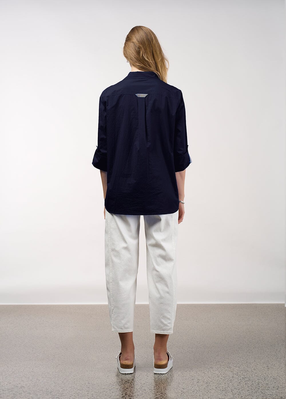 Mixed Media Shirt Navy