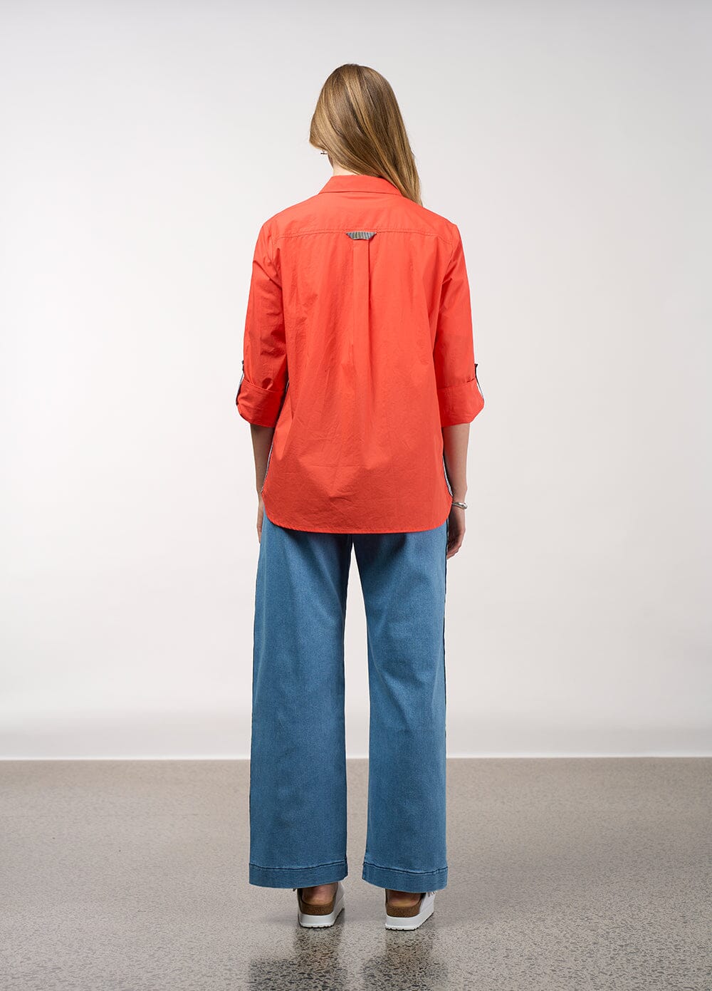 Mixed Media Shirt Tangerine