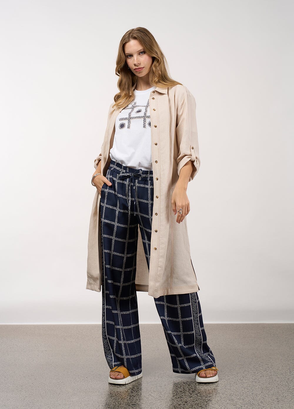 Lyrical Pant Navy Bone