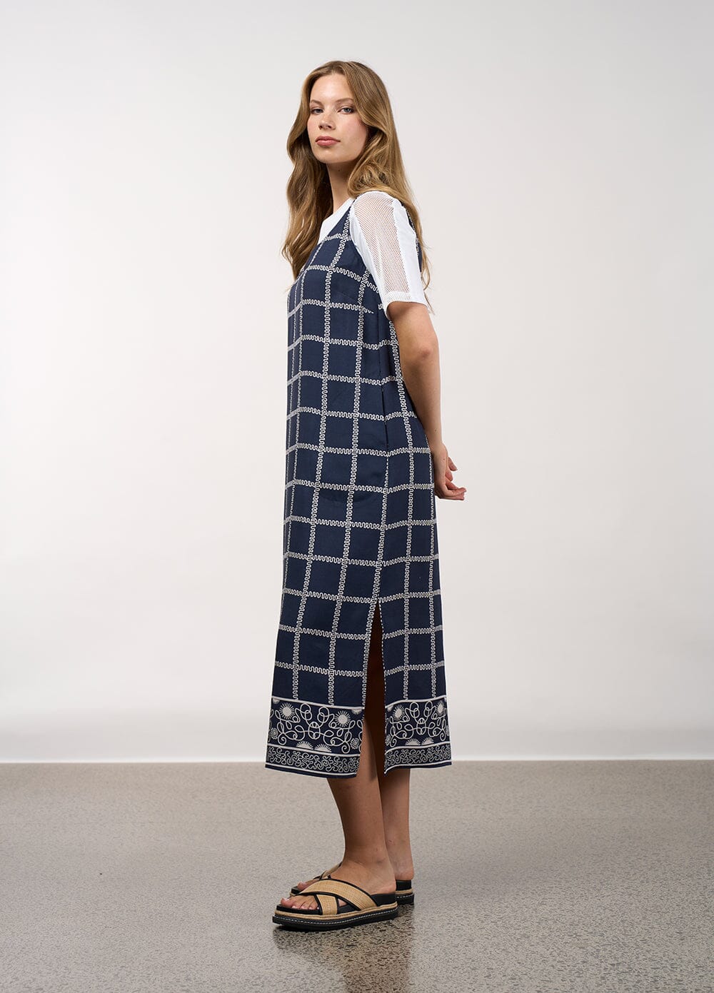 Lyrical Dress Navy Bone