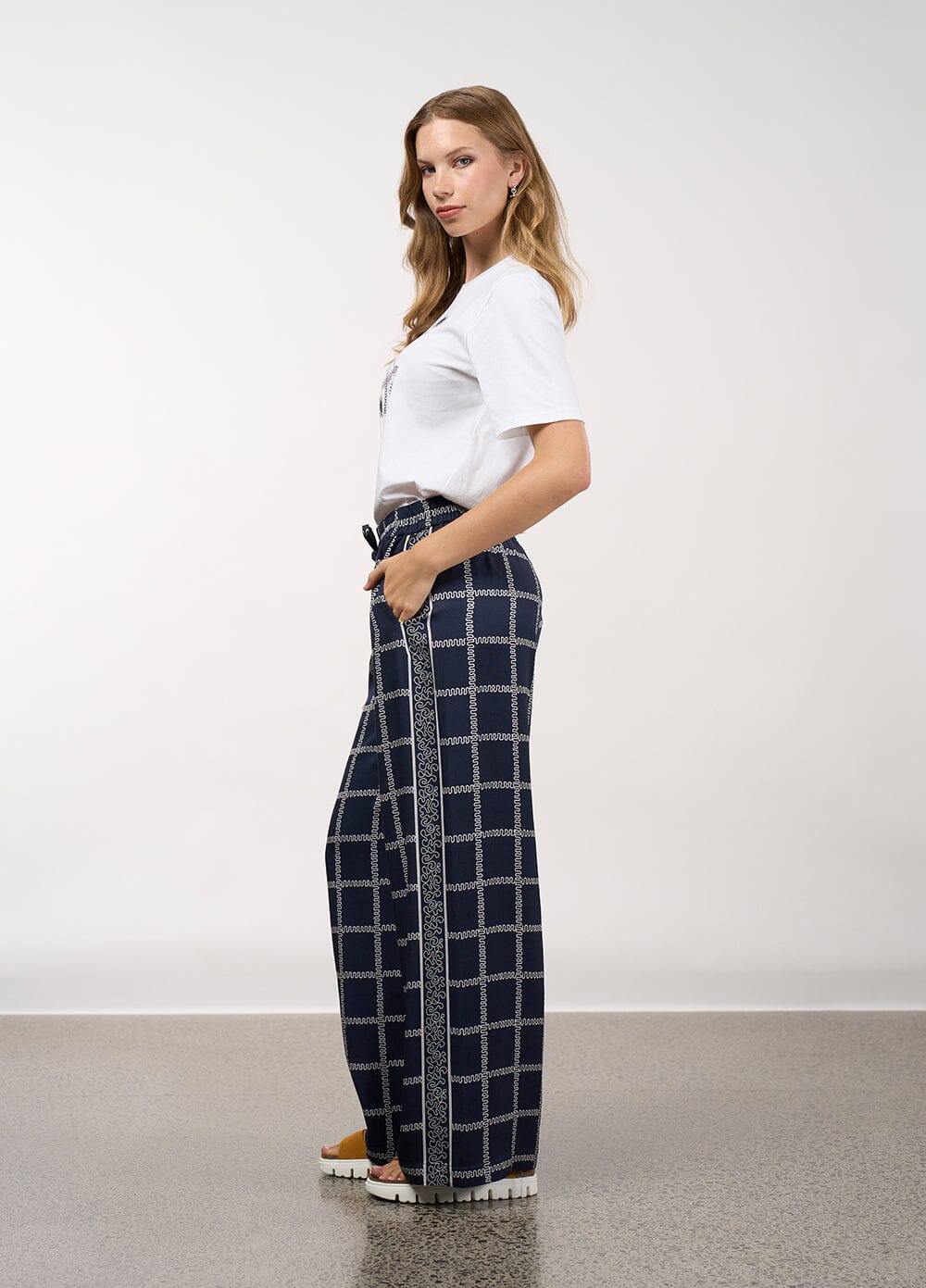 Lyrical Pant Navy Bone