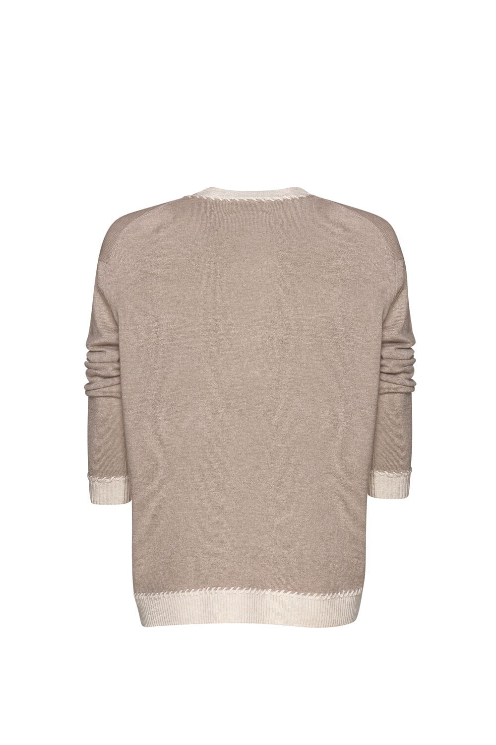 WHIPPED UP V-SWEATER TAUPE MUTLI