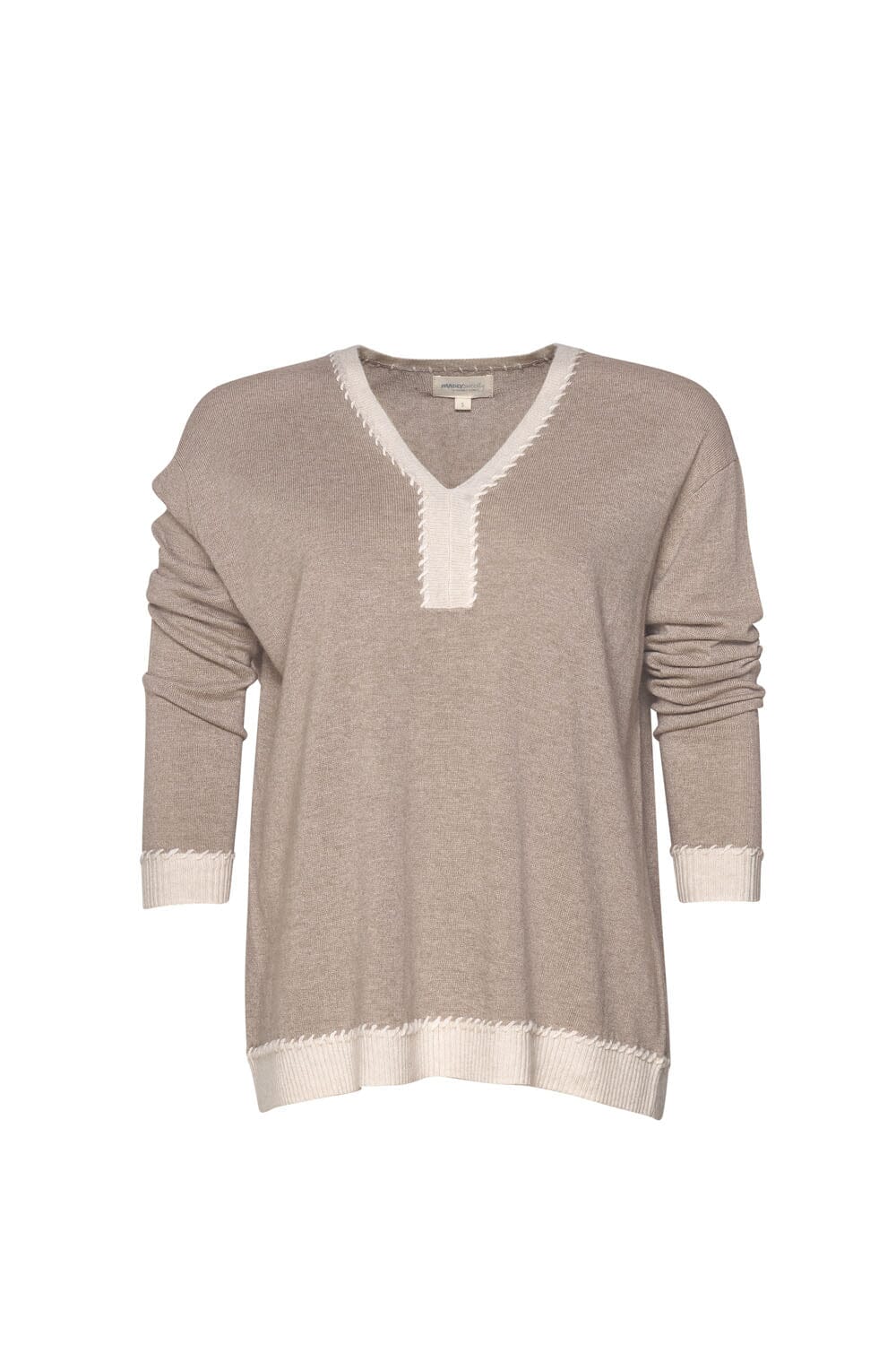 WHIPPED UP V-SWEATER TAUPE MUTLI