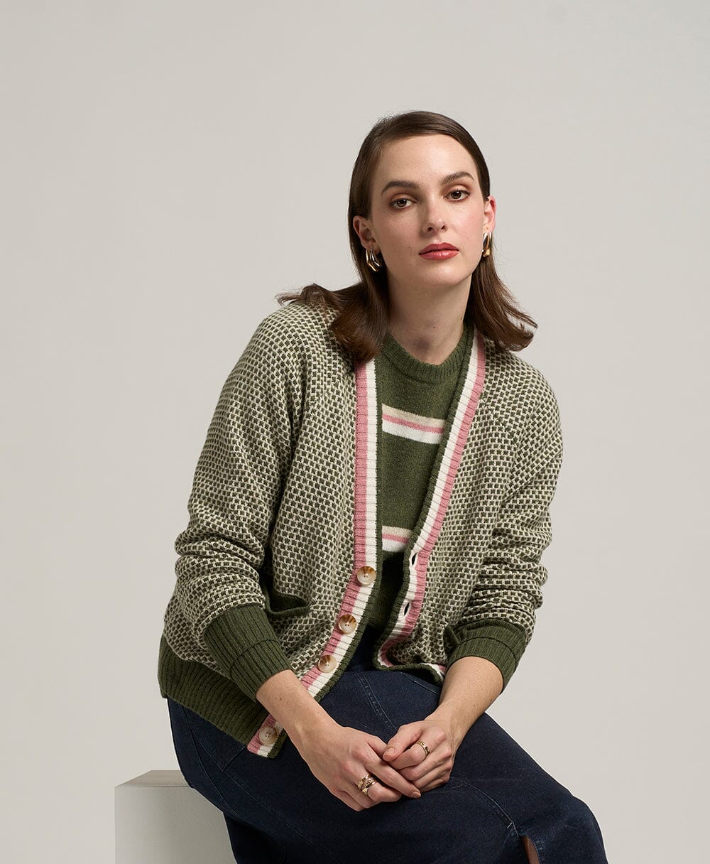 Compass Stripe Sweater Grass