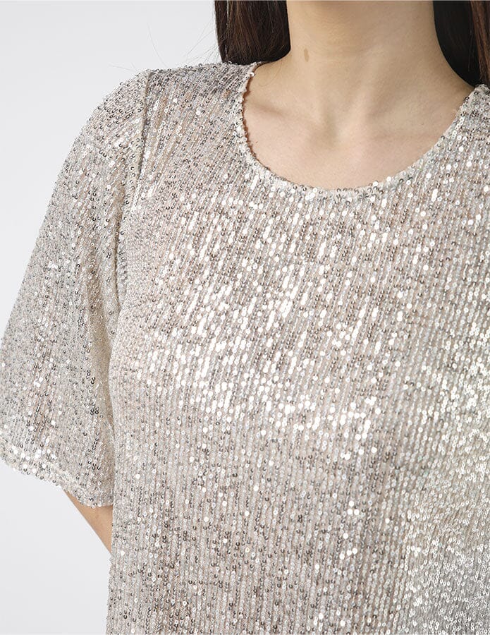 ALEXIS TOP CHAMPAGNE SEQUINS