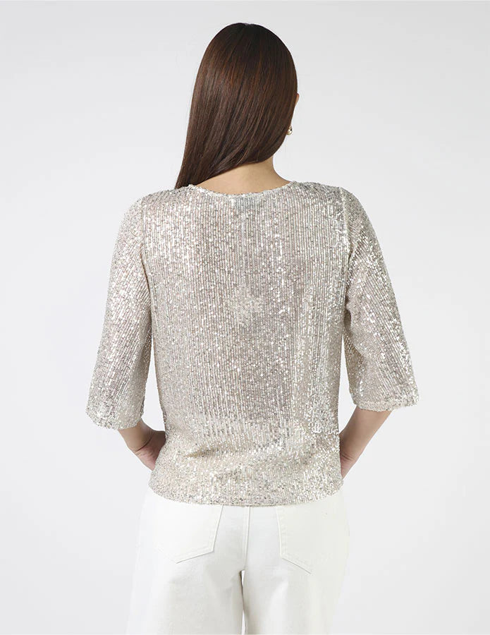 ALEXIS TOP CHAMPAGNE SEQUINS