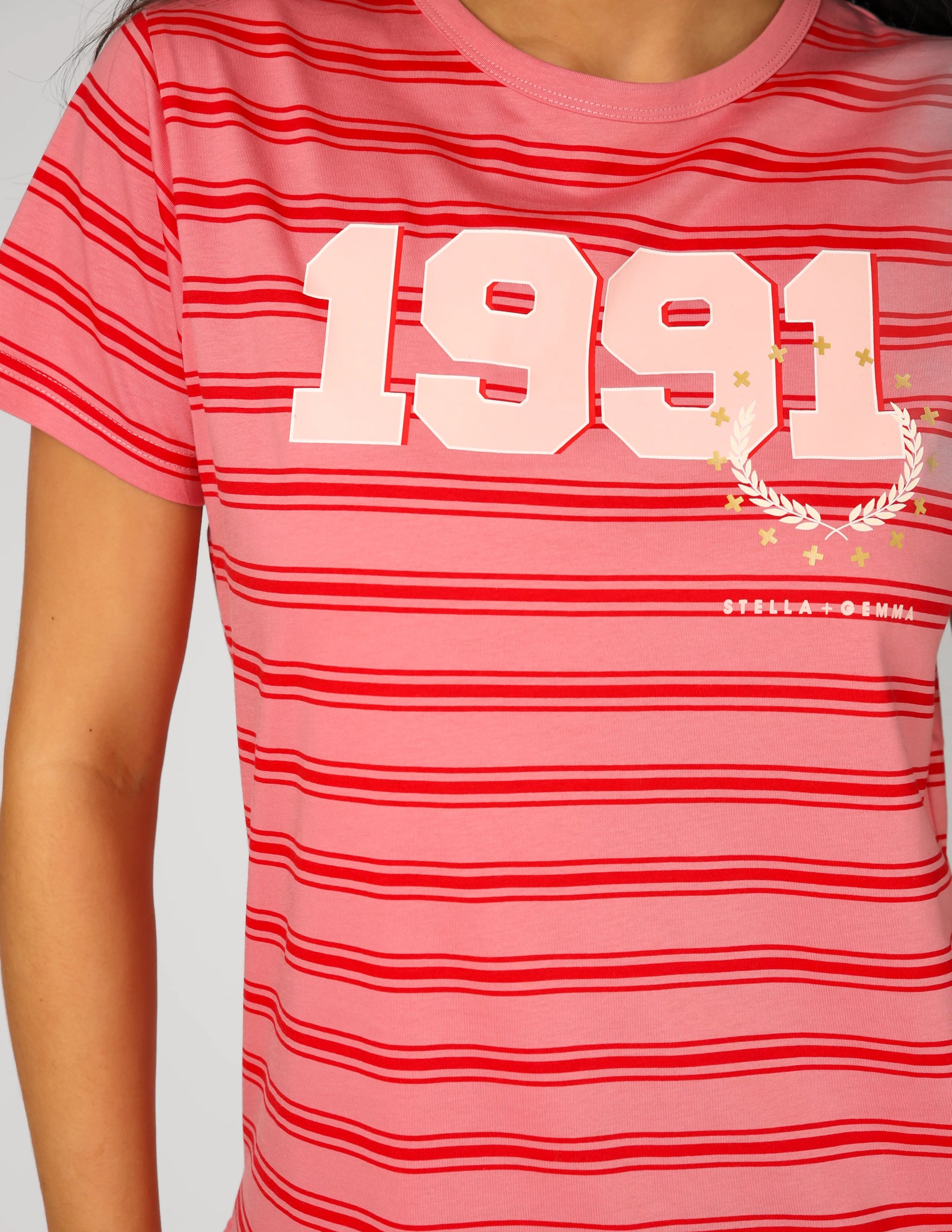 ACE TEE STRIPE BASE 1991 PINK