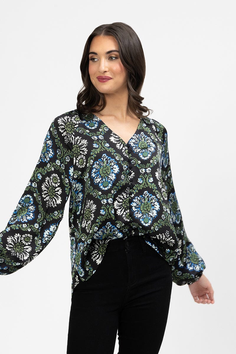 Santorini Top Midnight Daisy