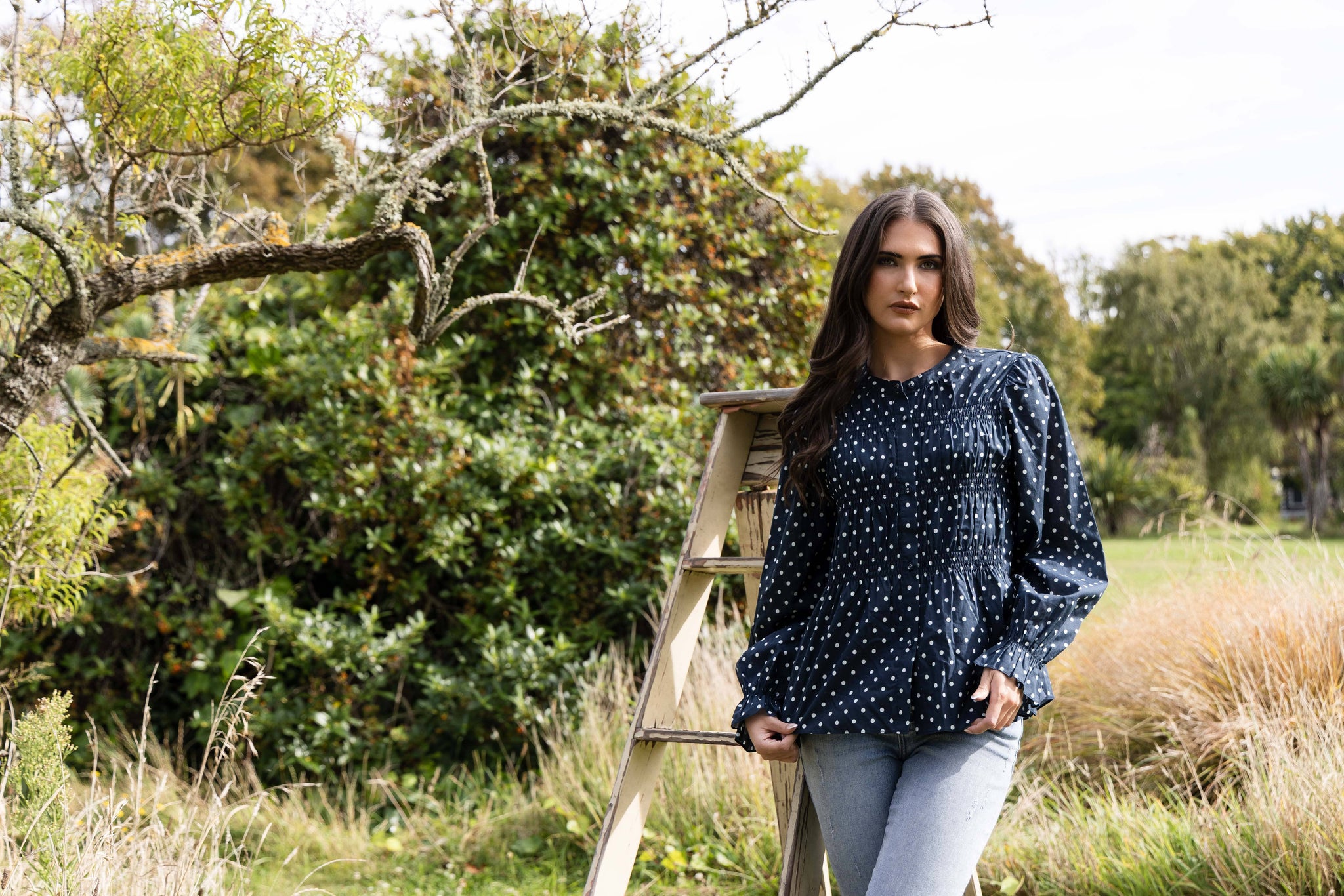 Bonita Top Navy Spot