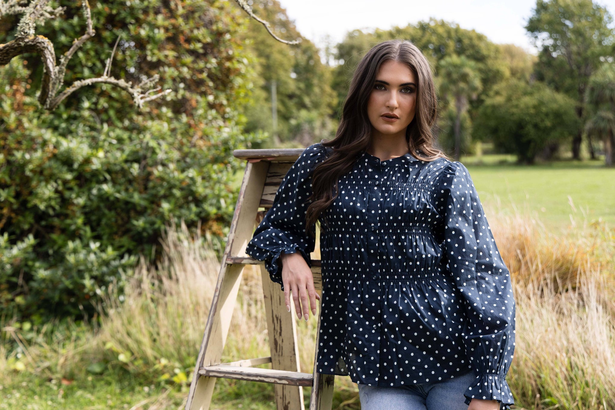 Bonita Top Navy Spot