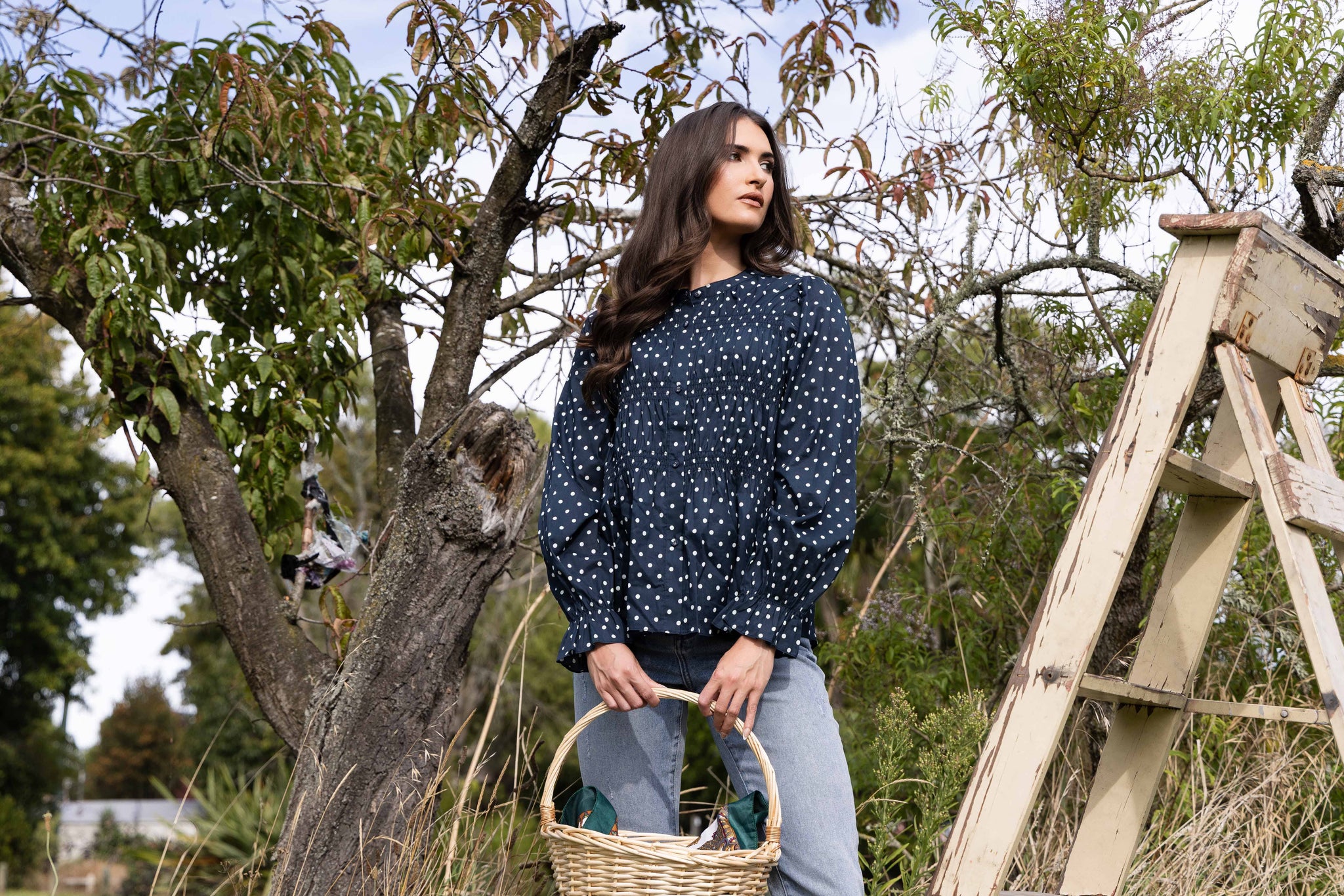 Bonita Top Navy Spot