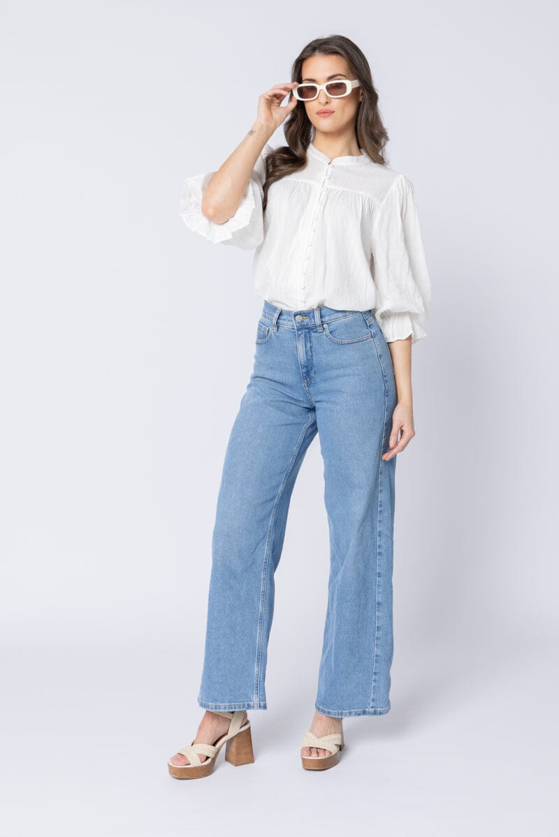 Celia Top White Lines