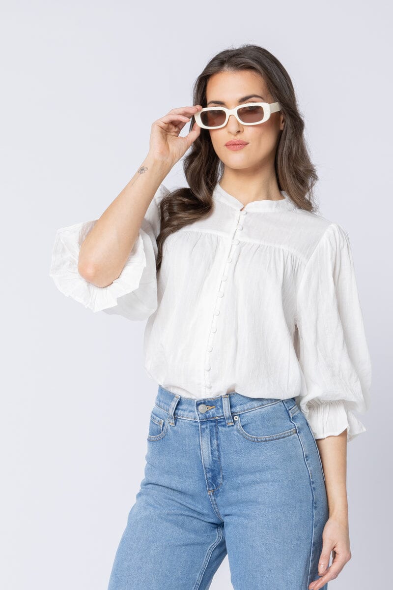 Celia Top White Lines