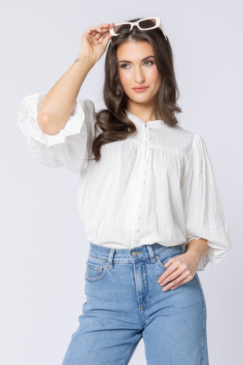 Celia Top White Lines