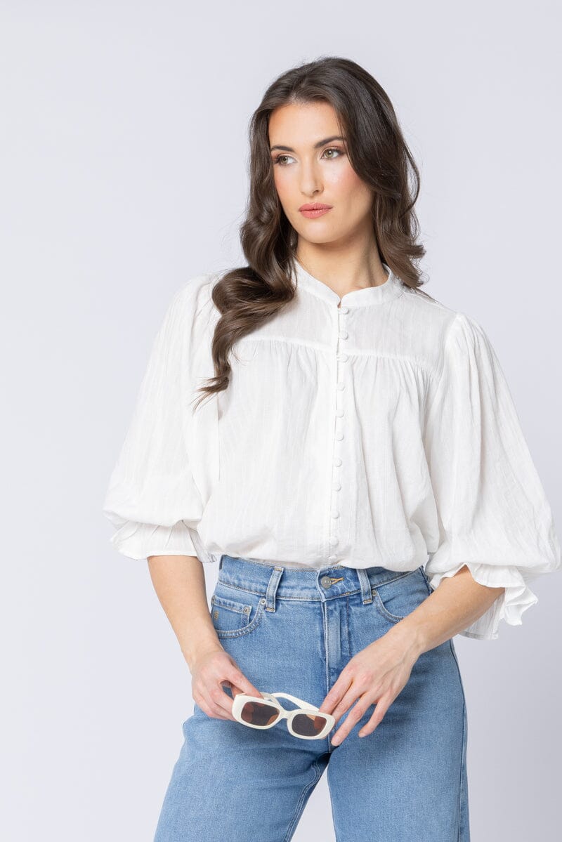 Celia Top White Lines