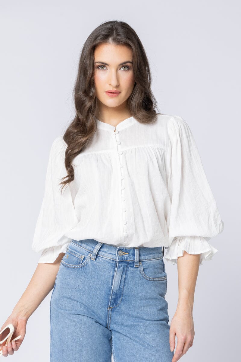 Celia Top White Lines