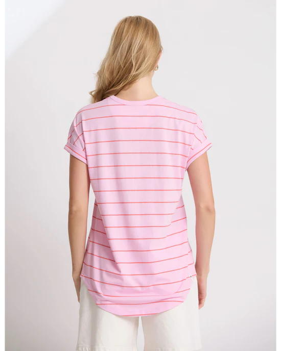 Soho Cuff V Tee Candy/Red Stripe