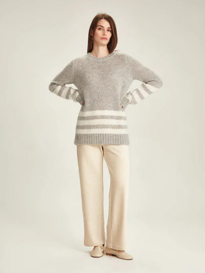 Aspen  Striped Sweater Silver B/Polar