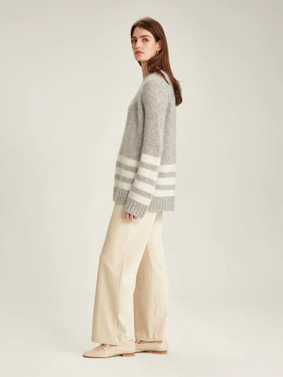 Aspen  Striped Sweater Silver B/Polar