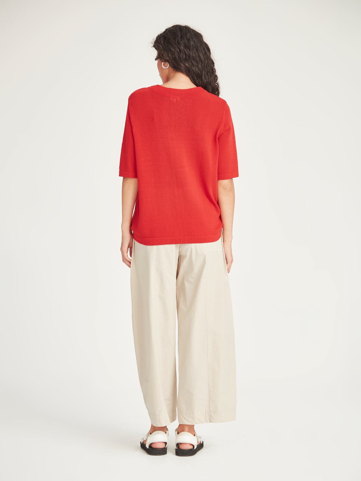 Echo Knit Tee  Scarlet