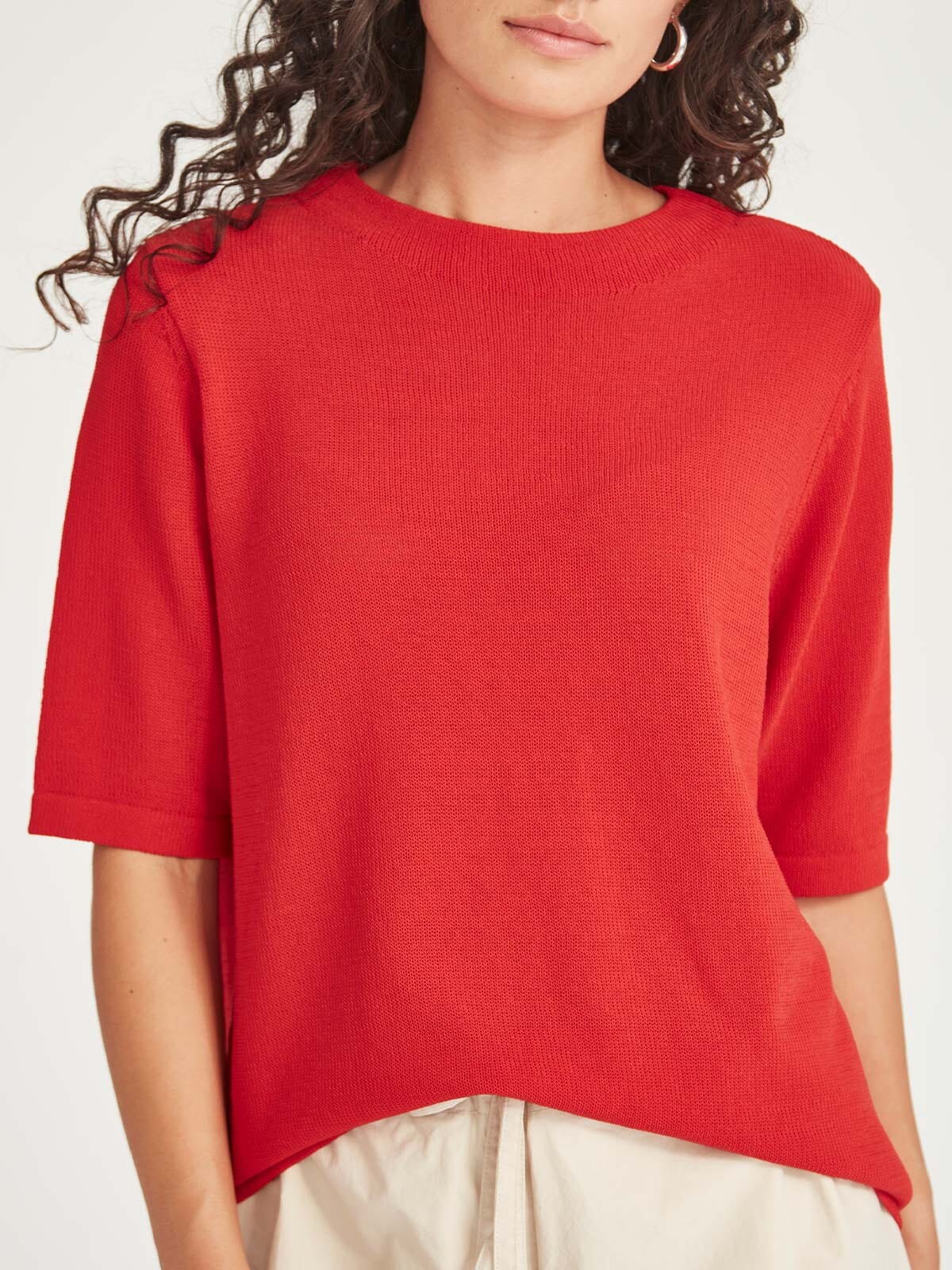Echo Knit Tee  Scarlet