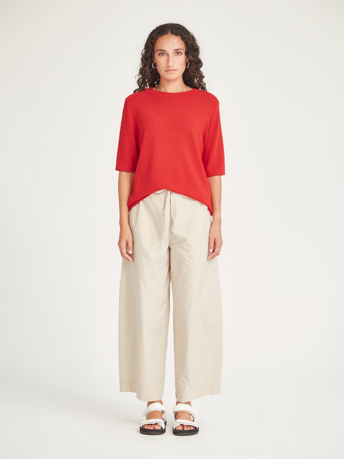 Echo Knit Tee  Scarlet