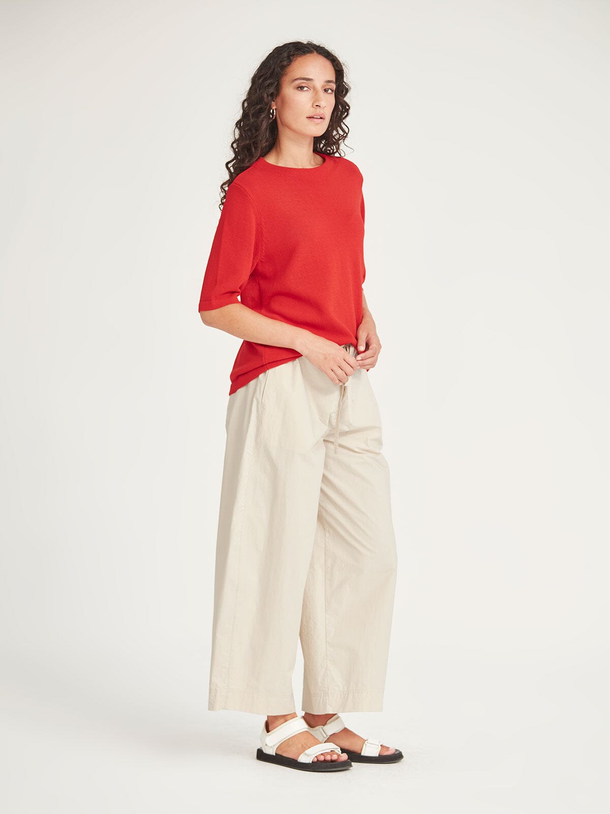 Echo Knit Tee  Scarlet