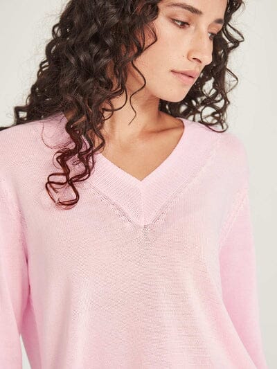 Carnival V Neck Sweater Pink Sorbet