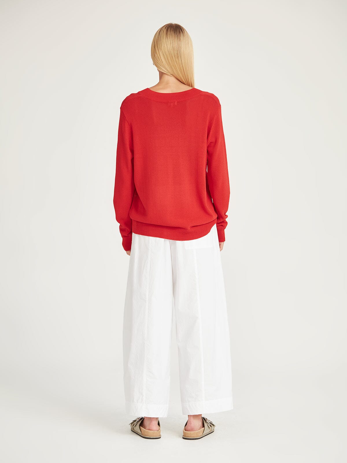 Carnival V Neck Sweater Scarlet