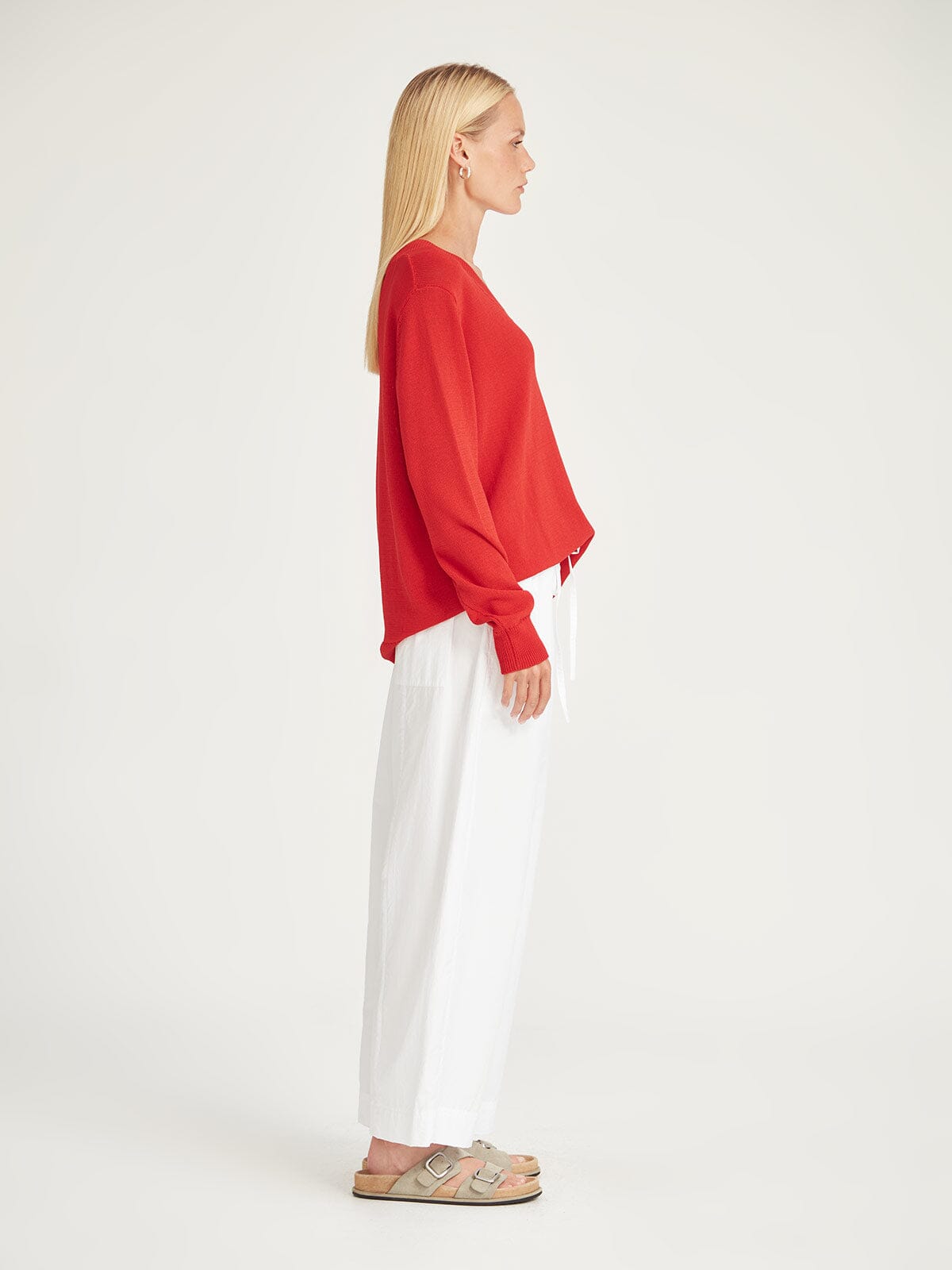 Carnival V Neck Sweater Scarlet