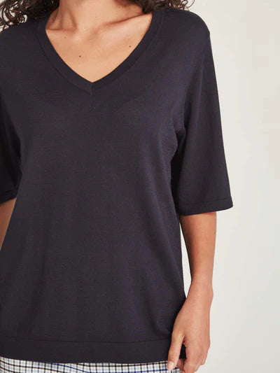 Vera V Knit Tee French Navy