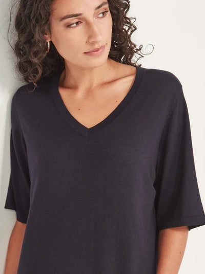 Vera V Knit Tee French Navy