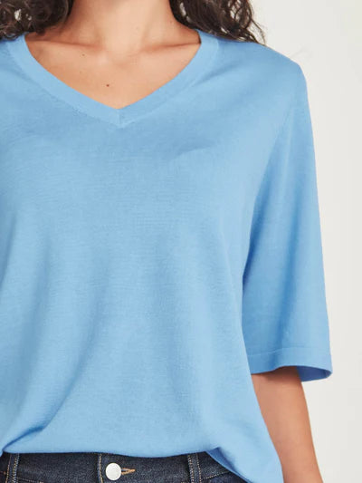 Vera V Knit Tee Sky Blue