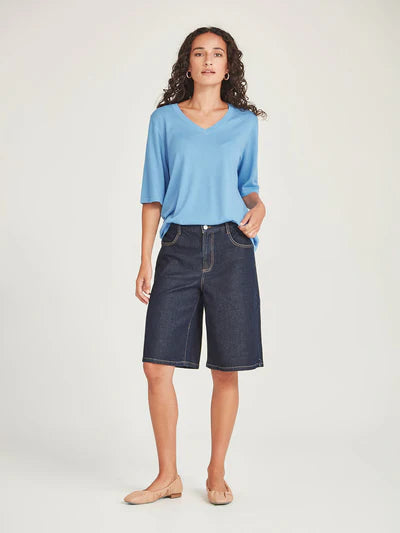 Vera V Knit Tee Sky Blue