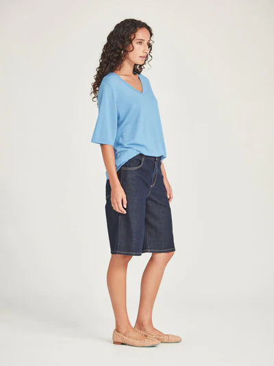 Vera V Knit Tee Sky Blue