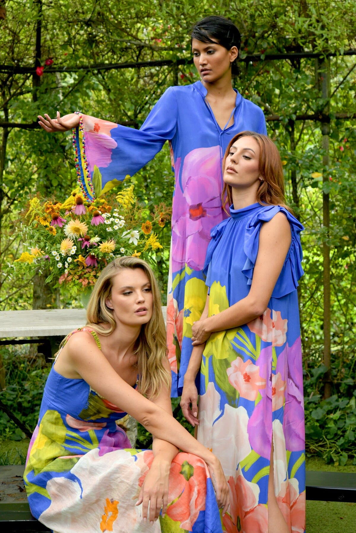 Modern Romance Dress Cobalt Floral
