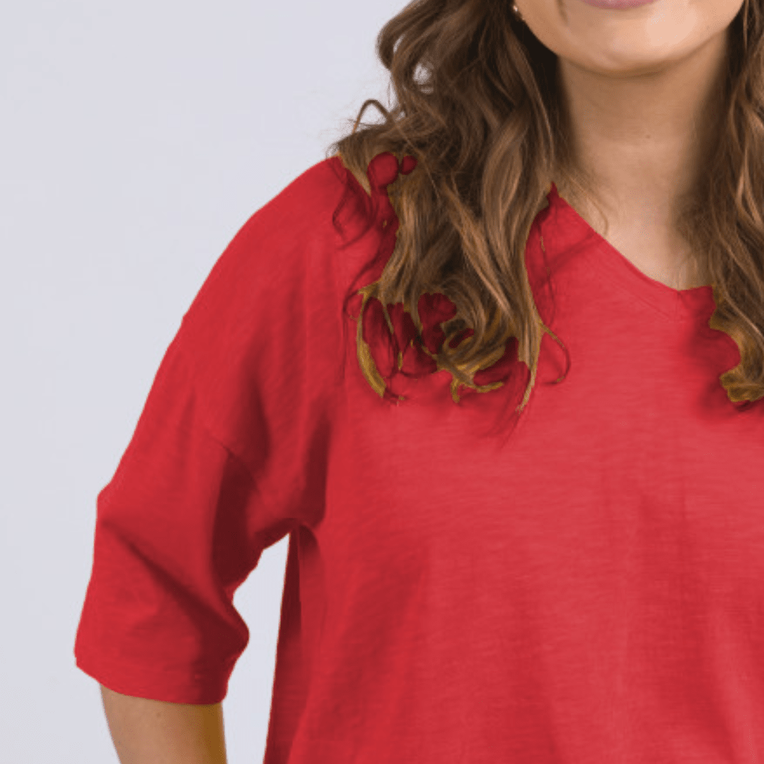 Mazie Vee Neck Cayenne