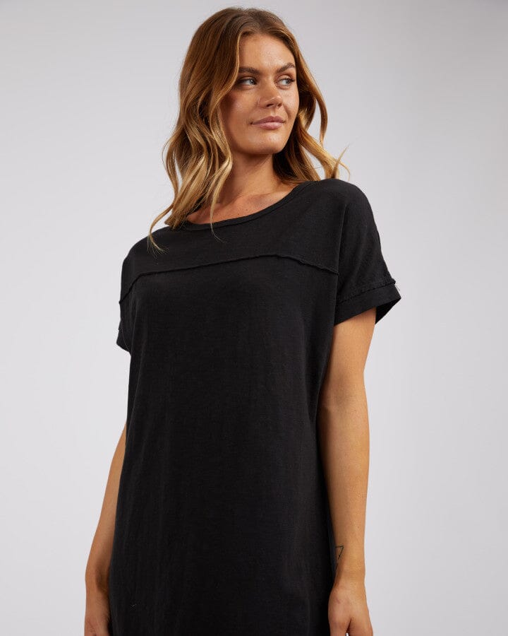 ALLISON TEE DRESS WASHED BLACK