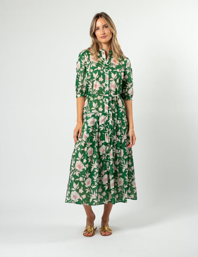 Amber Dress Vintage Green Floral