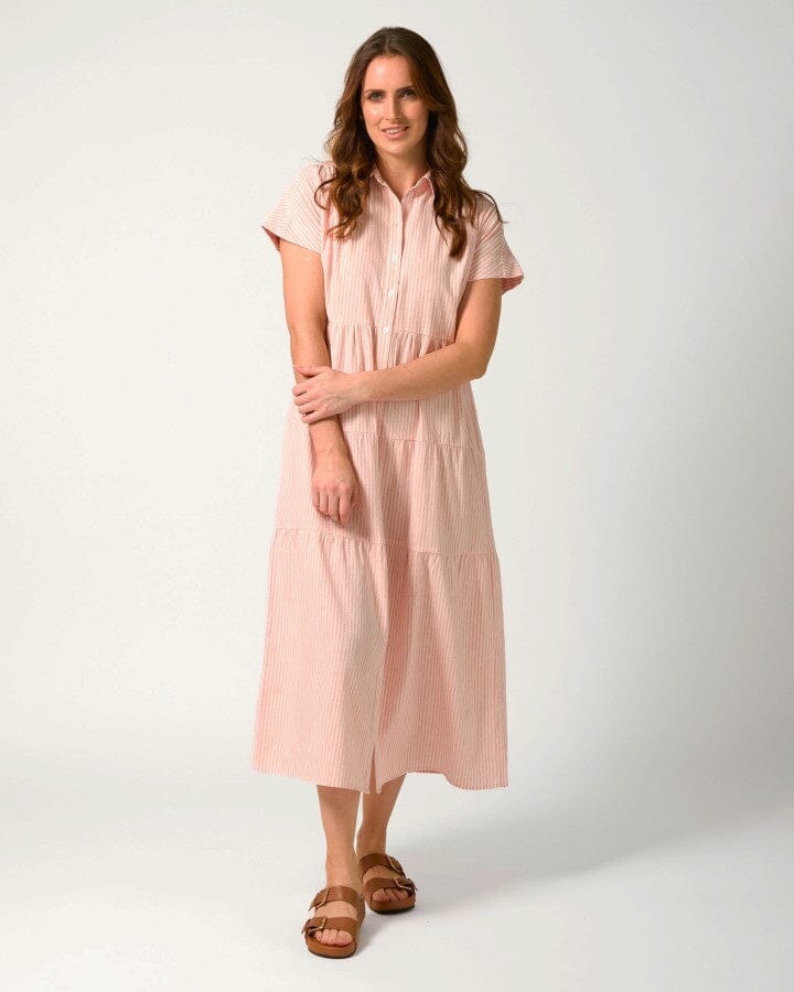 Antonia Dress Rose Stripe
