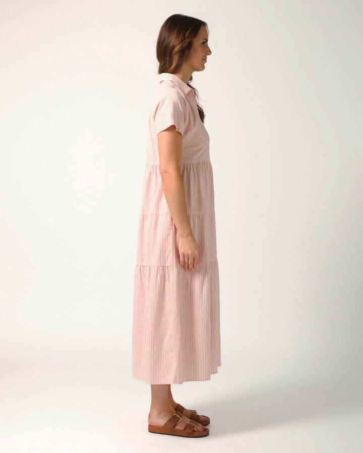 Antonia Dress Rose Stripe