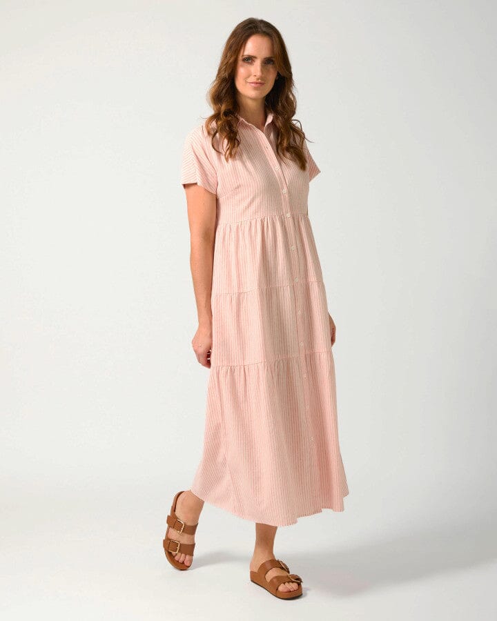 Antonia Dress Rose Stripe