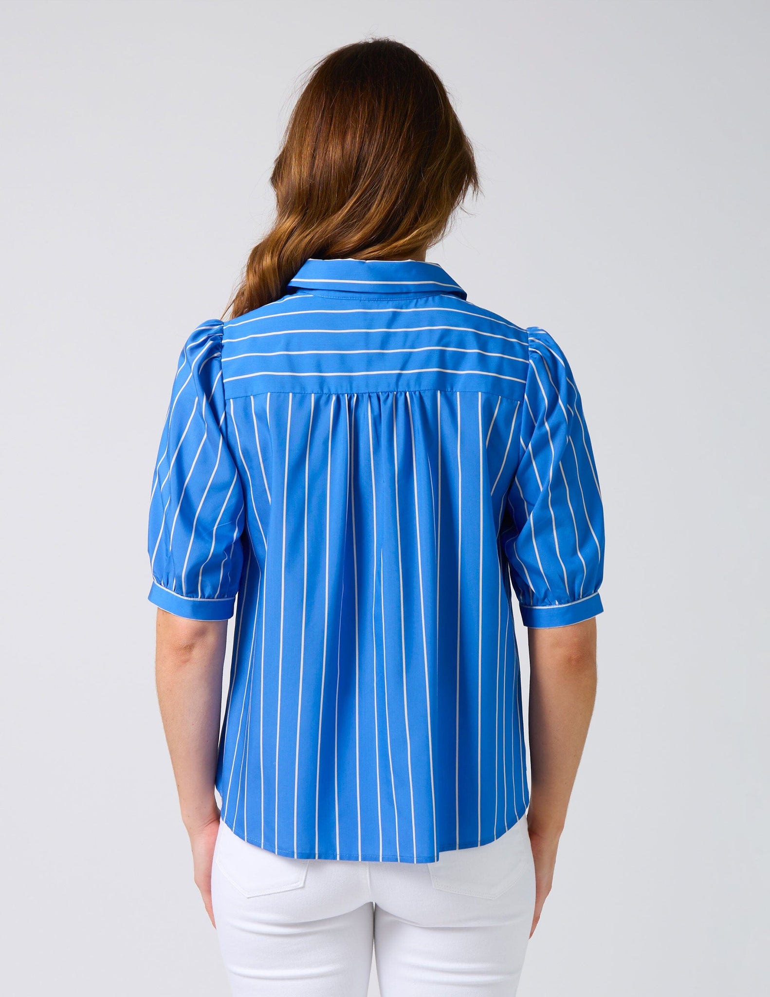 Asha Blouse Cobalt Stripe