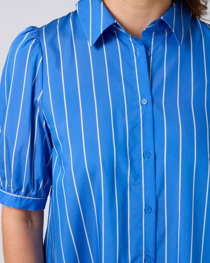 Asha Blouse Cobalt Stripe