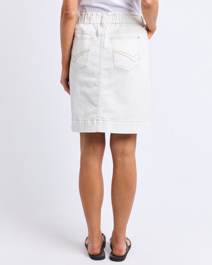 Atlas Denim Skirt Vintage White