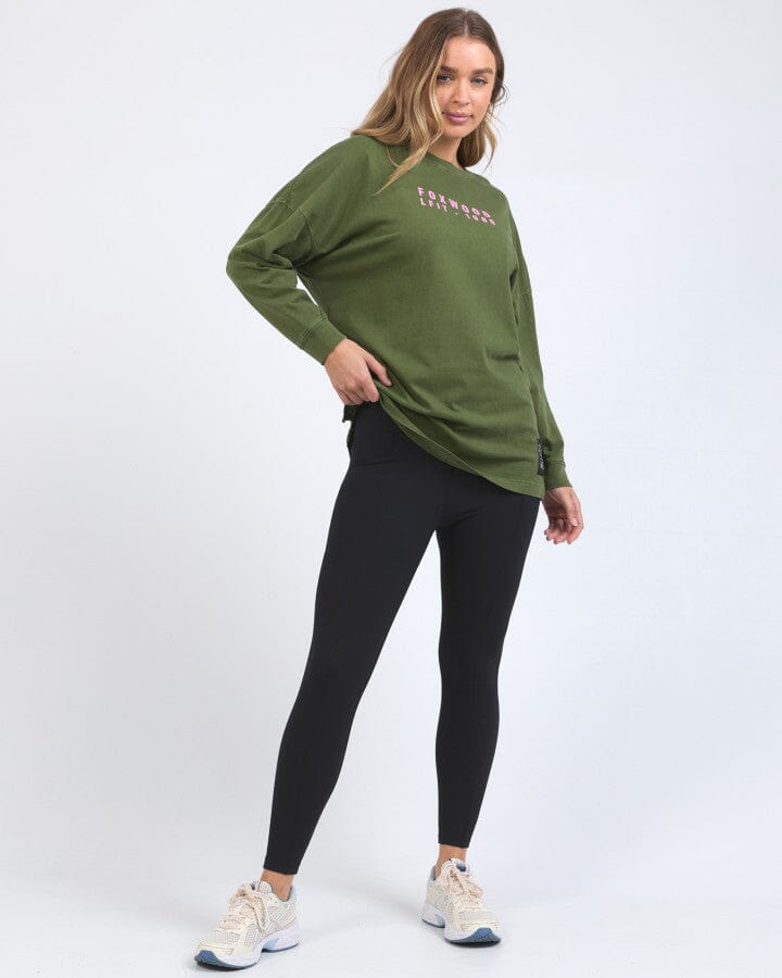 AUTHENTIC L/S TEE OLIVE