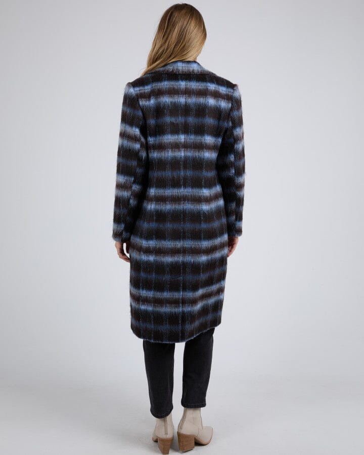 BENNETT COAT CHOCOLATE AND BLUE CHECK