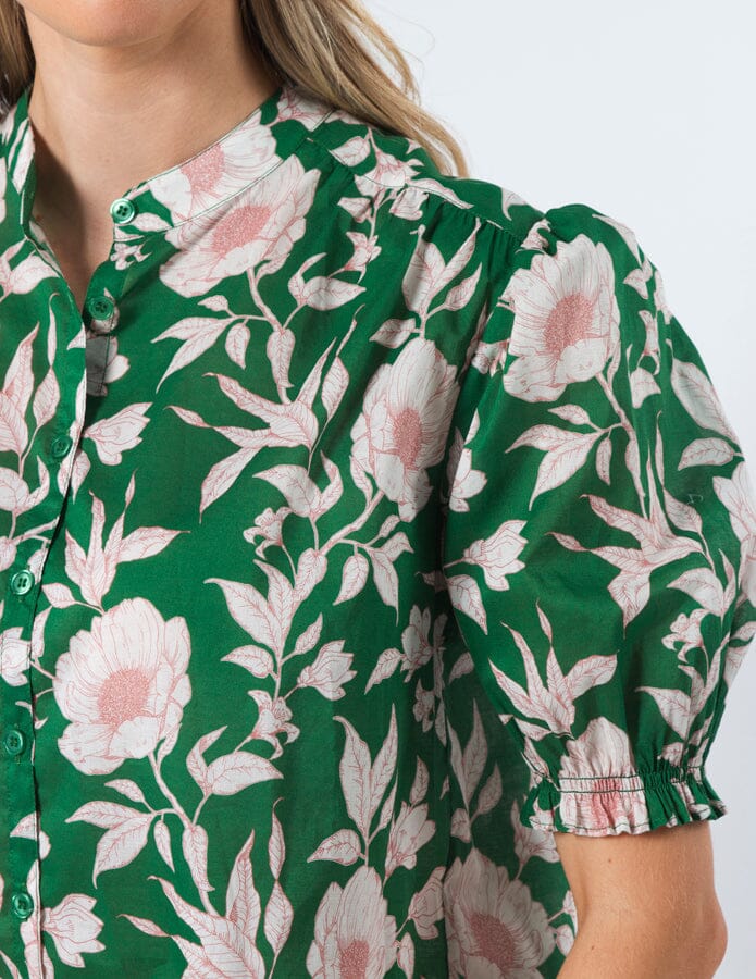 Bex Blouse Vintage Green Floral