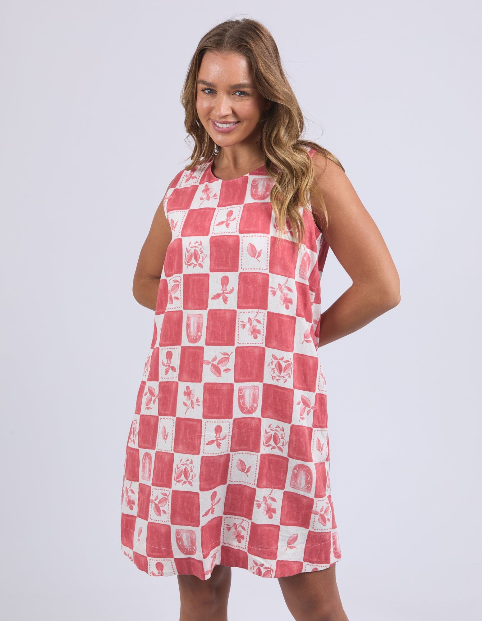 Biarittz Dress Crimson Print